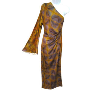 NWT ZARA ZW Collection Printed Asymmetric Multicolored Dress Women's Sz XS